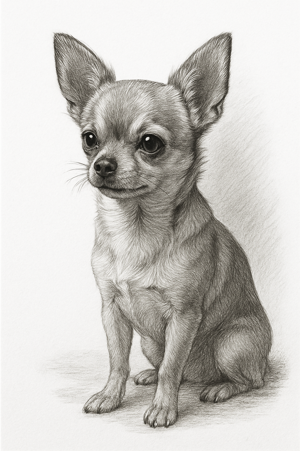 Custom pet portrait in sketch style by The Family Portrait Company